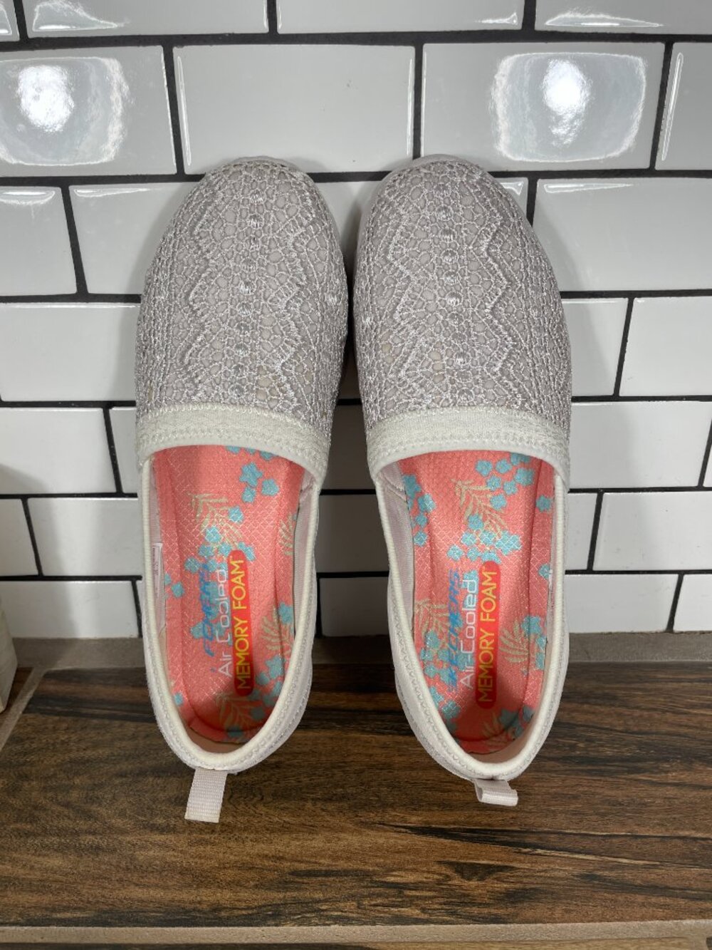 Skechers EZ Flex 3.0 Duchess Shoes Womens Size 8 Natural Comfort Slip On - Picture 7 of 13